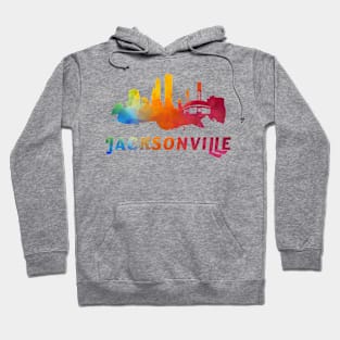 Jacksonville Skyline Watercolor Style Hoodie